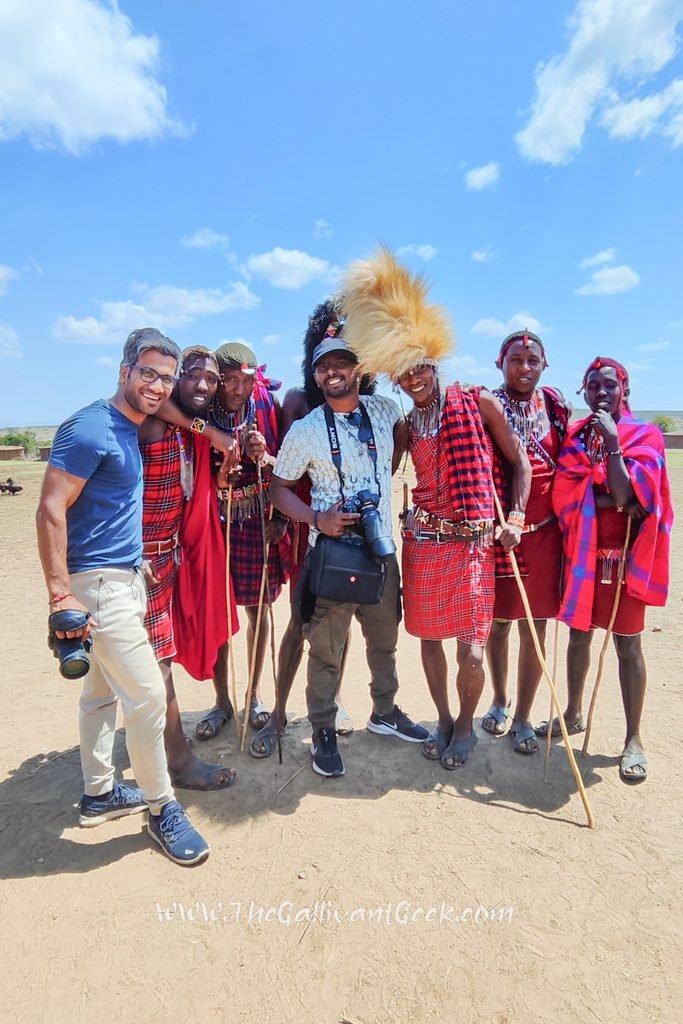 Maasai people at a village near the Masai Mara