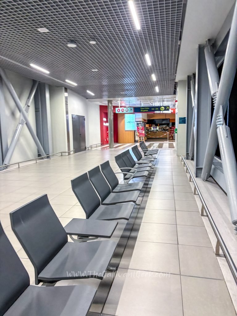 Empty gates at Thessaloniki airport at night