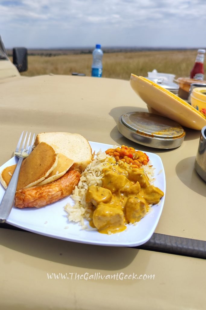 Packed picnic food on a Masai Mara safari