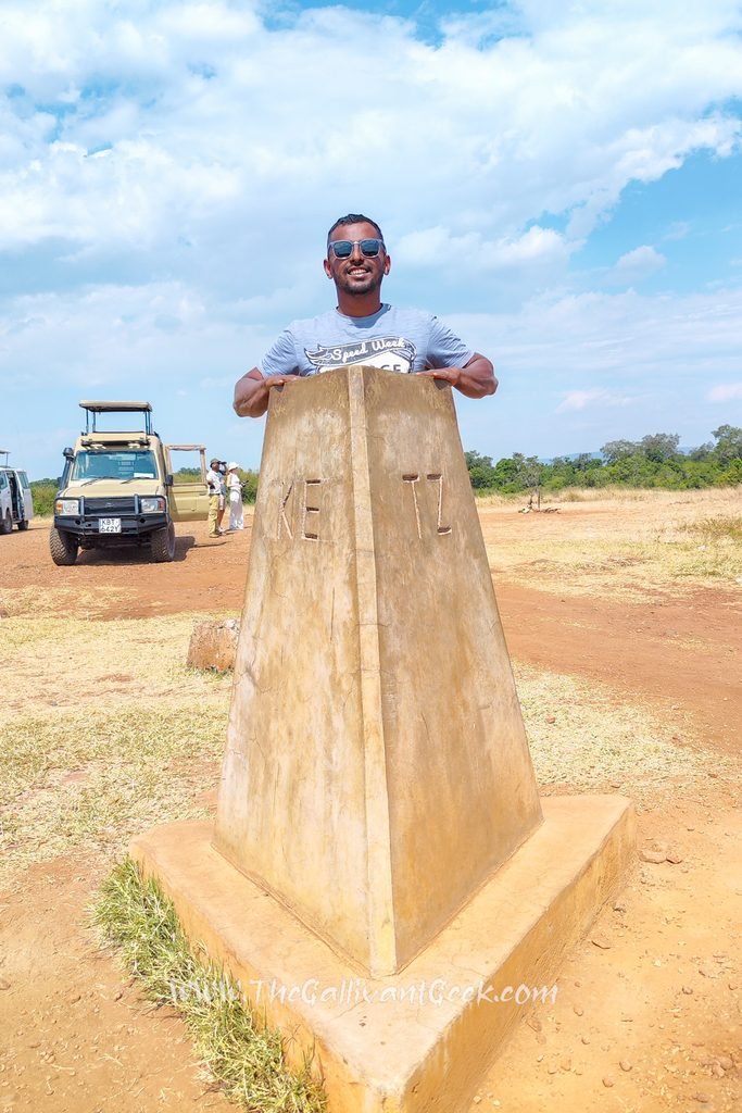 Border marker between Tanzania and Kenya in the Masai Mara